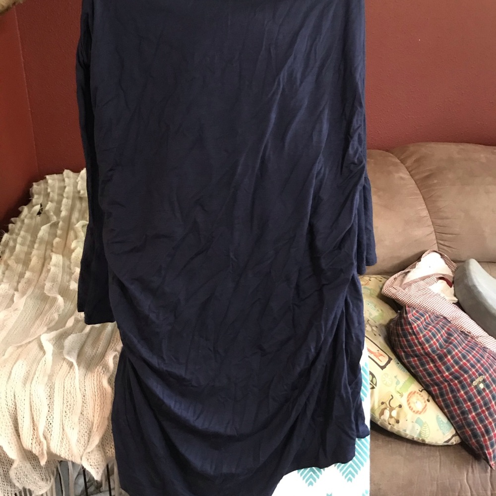 Maternity tshirt material below knee length blue